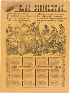 Jose Guadalupe Posada - Las Bicicletas (1913) - 17" x 22" Fine Art Print - Picture 1 of 1