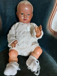 Ancien baigneur Petitcollin 55 Helios cheveux blond celluloïd - Photo 1/18
