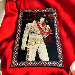 Vintage Elvis Presley 1973 Aloha Hawaii Concert Brushed Cotton Fabric Wall Hang - Picture 1 of 15