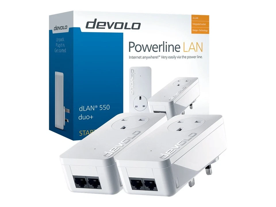 Devolo dLAN 550 duo - Starter Kit - Bridge - an Wandsteckdose anschließbar