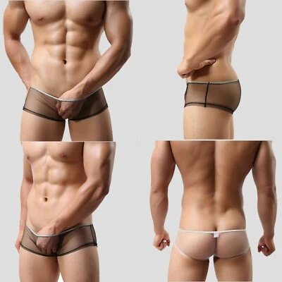 MCT Comfort TRANSPARENT HERREN SLIP GAY GOGO HIPSTER BOXER SHORTS SCHWARZ S-XL - Bild 1 von 4
