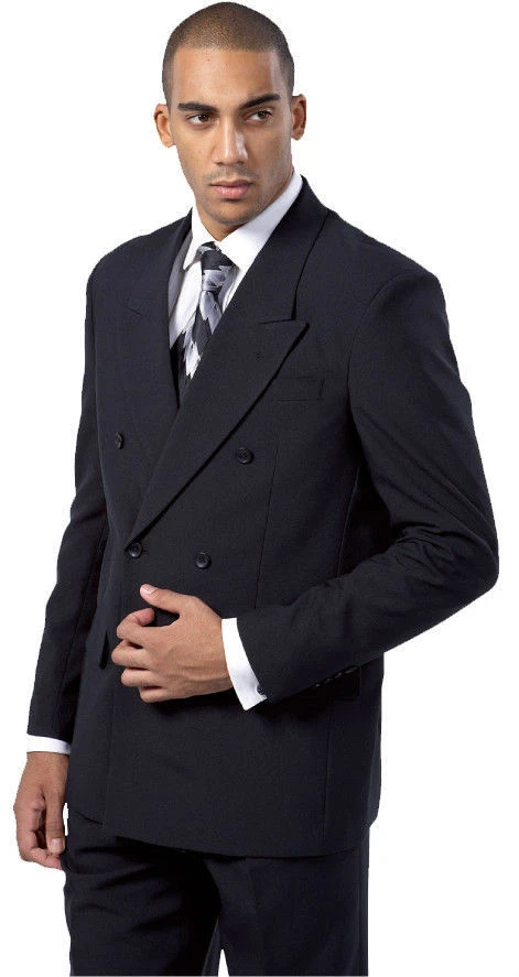 Men's High Quality Double Breasted Suit (Jacket+pants) Black White 38R~58L  - Image 1 of 1