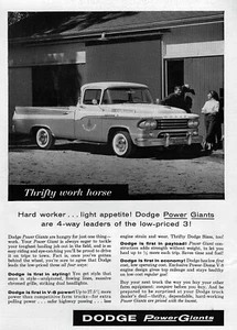 1958 Dodge C-100 Sweptside Pickup Truck "Thrifty Work Horse" Original Ad - Picture 1 of 1