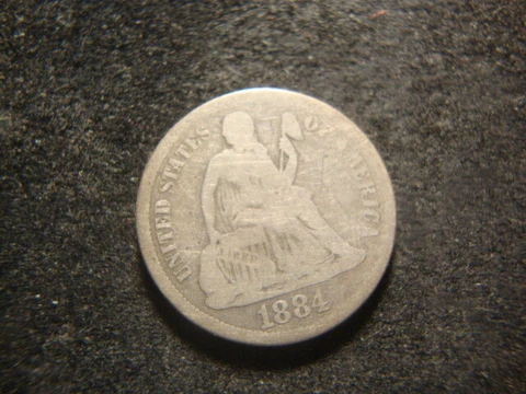 1884-S Original Crusty Seated Liberty Dime Decent Coin RXR AZX Cover