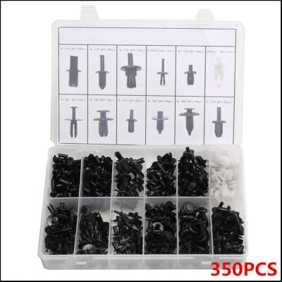 Universal 350pcs 12 Sizes Car Automotive Push Pin Rivet Trim Clip Panel Plastic - image 1 of 4