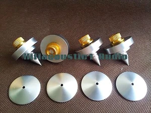 8Set hifi Brass 35mm Speaker Spike Feet Housing Height Adjustable 36-45mm - Picture 1 of 7
