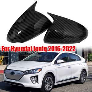 For Hyundai Ioniq 2016-2022 2Pcs Carbon Fiber Look Rearview Mirror Cover Cap ABS - Picture 1 of 7