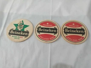 HEINEKEN IMPORTED HOLLAND BEER COASTERS ADVERTISING BAR Mancave Barware Decor - Picture 1 of 7