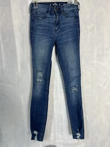 HOLLISTER Juniors High Rise Super Skinny Classic Stretch Jeans women’s W24-L30 - Picture 1 of 14