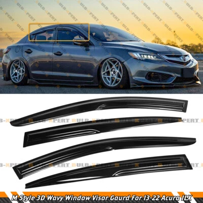 JDM MUG ESTILO 3D ONDULADO VENTANA VISERA PROTECTOR LLUVIA DEFLECTOR PARA ACURA ILX 2013-2022 Foto 1 de 4