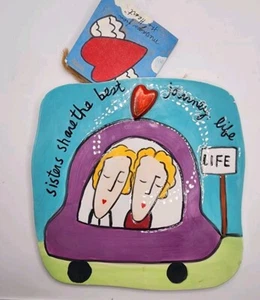 Sandra Magsamen 2001 Silvestri Decorative Tile Art Sisters Life Journey Tags - Picture 1 of 9