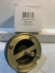 3” Brass Sewer Stopper, S63-300 Jones Stephens Corp. - Picture 1 of 4