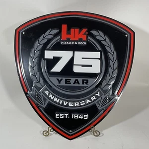 Heckler & Koch HK Factory 75th Anniversary Embossed Metal Sign 15 x 16 Limited - Picture 1 of 3