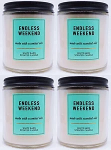 4 x 7 oz. Bath Body Works ENDLESS WEEKEND 1-Docht Medium Mason Jar Duftkerze - Bild 1 von 2