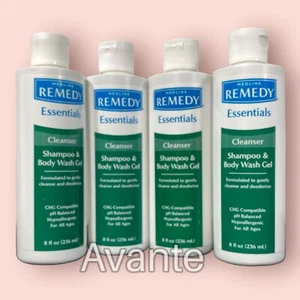 4ct Medline Remedy Essentials Shampoo Body Wash Gel Cleanse Hypoallergenic 8 oz - Picture 1 of 3