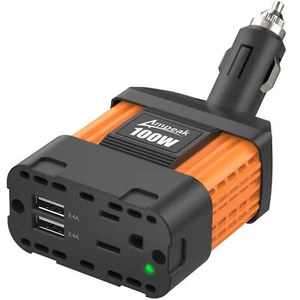100W Car Power Inverter 4.8A Dual USB Ports AC Outlet 11 Safe Protections Cor... - Picture 1 of 7