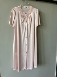 Vintage Vanity Fair Nachthemd und Morgenmantel Peignoir rosa knielang Nachthemd Small - Bild 1 von 7