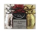 North Pole Bow & Ribbon 12 Mini Bows 1 x 10M Ribbon Cop Wrapping Christmas Gift
