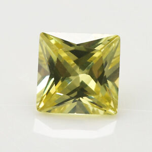 50pcs 2x2~10x10mm Square Olive Yellow loose cz stone cubic zirconia gemstone
