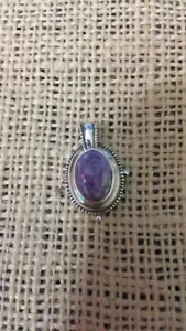VINTAGE 925 Thailand Lavender Lacey Agate Pendant. Hallmarked "LT" - Picture 1 of 4