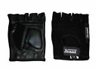 WHEELCHAIR GLOVES, REAL LEATHER PALM+FABRIC BACK  BLACK COLOR THREAD(R) BRAND