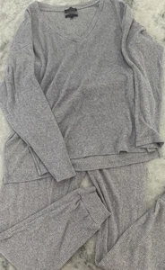 Carbon 38 Women’s Lounge Set Shirt Jogger Gray XL Rayon/Spandex Ribbed 21170 - Picture 1 of 10