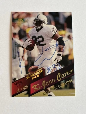 KI-JANA CARTER SUPERIOR PIX AUTOGRAPH AUTO RC PENN SATTE NITTANY LIONS BENGALS - Image 1 of 2