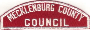 BOY SCOUT RWS MECKLENBURG COUNTY / COUNCIL RED & WHITE FULL STRIP - Picture 1 of 1