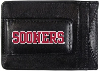 University of Oklahoma Sooners Black Leather Wallet, Front Pocket Magnetic... - Image 1 of 3