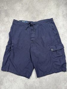 Pantalones Cortos Polo Ralph Lauren Para Hombre 34 Azul Marino Carga Seda Lino Algodón Clásico - Imagen 1 de 15