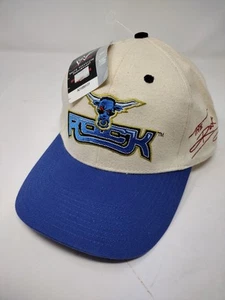 vintage wwf racing the rock white and blue cap new with tag very rare - Picture 1 of 7