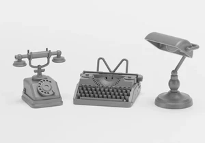 3D Printed 1/72 Soldier Transmitter + telephone + desk lamp Model Unpainted - Picture 1 of 3