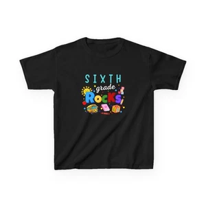 Back to School Sixth Grade Rocks Kids Tee, Boys and Girls School Shirt (NEW) - Picture 1 of 69