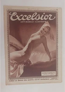 VINTAGE ITALY ITALIAN MAGAZINE EXCELSIOIR SEPT 1932 JEAN HARLOW COVER SCARCE - Picture 1 of 4