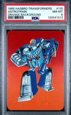1985 Hasbro Transformers Astrotrain Orang Background Graded Card  #110 PSA 8 - Image 1 of 2