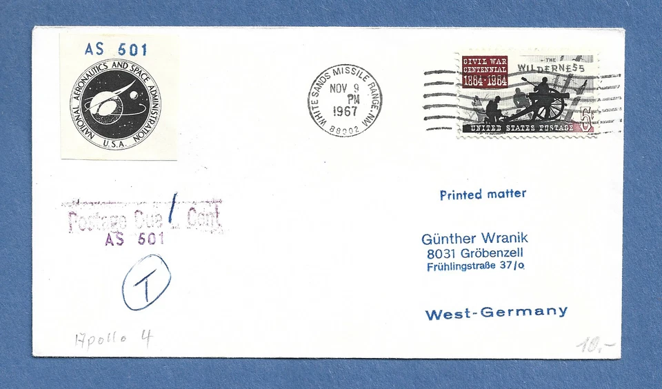 APOLO 4 LANZAMIENTO 9 DE NOVIEMBRE 1967 ARENAS BLANCAS ALCANCE MISILES CUBIERTA ESPACIAL NASA Foto 1 de 1