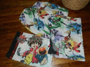 Vtg Bakugan Battle Brawlers Twin Sheet Set Flat Fitted Cartoon Kids (UU-5) - Picture 1 of 4