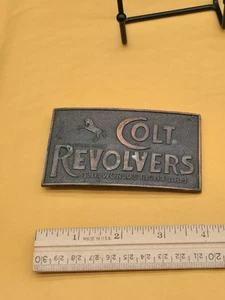 Fibbia per cintura vintage Colt Revolvers il braccio destro del mondo ottone occidentale - Foto 1 di 2