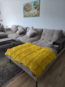 New Handmade Baby Kid Knit Blanket Throw Wool Geometric Solid Chunky Unique Gift - Picture 1 of 10