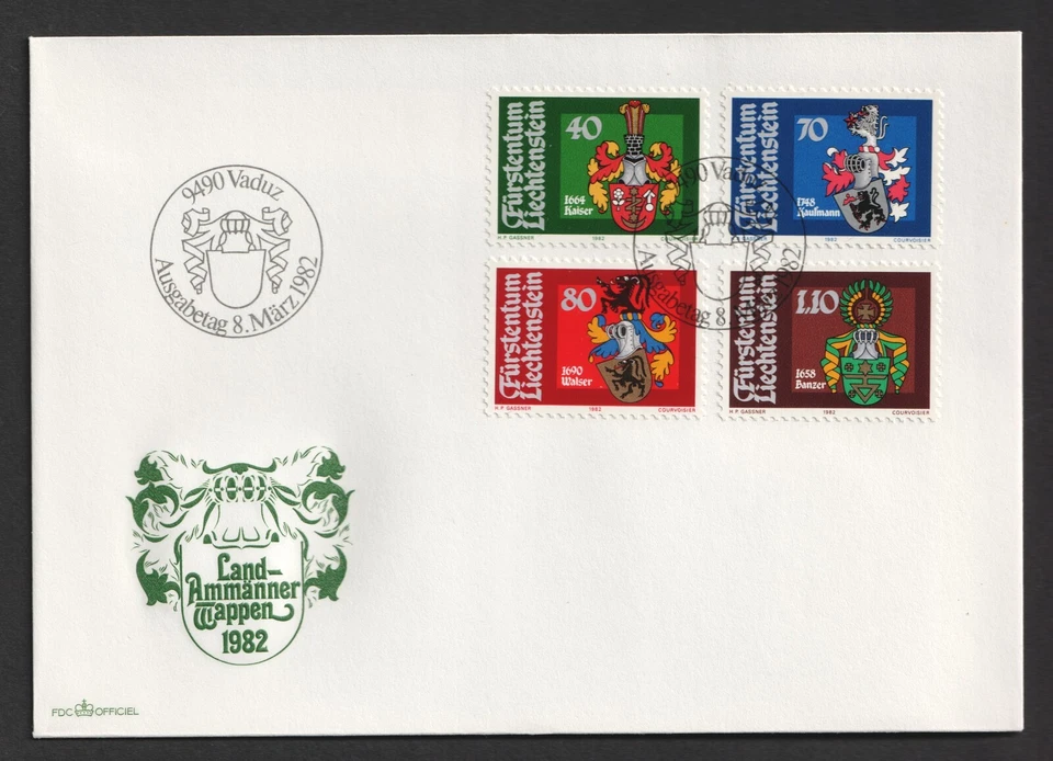 1982 Liechtenstein Europa FDC. Vaduz First Day Cover — 第 1/1 张图片