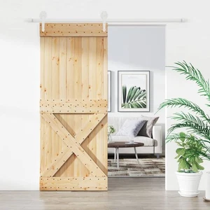 Sliding Door with Hardware Set Interior Barn Solid Wood Pine vidaXL - Picture 1 of 12
