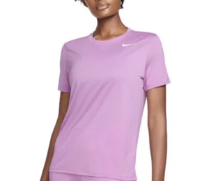 Nike Women Dri-Fit Short Sleeve T-Shirt Purple (Rush Fuchsia) - Picture 1 of 7
