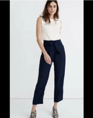 Pantalones plisados de tiro alto Madewell negros drapeados talla 2 nuevos sin etiquetas Foto 1 de 4