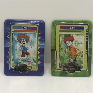Vintage Digimon Taco Bell 2000 Werbe Tin Metall Karten Tai & Izzy - Bild 1 von 6