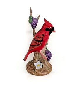 Vtg Lefton China Handpainted Cardinalon Grapevine 08033 Bird Figurine 5” 1985 - Picture 1 of 10