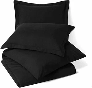Handmade Solid Plain Microfiber Only Bed Pillow Cover Black Set Of 2 For Gift - Picture 1 of 5