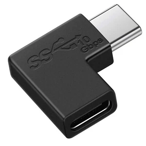 Right Angle Extender Quick Charge USB Type C 3.1 Male to Female 10Gbps Adapter - Picture 1 of 5