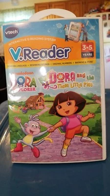 Dora the  Explorer and the Three Little Pigs V.Reader Vtech - 3-5 yrs  - Image 1 of 2