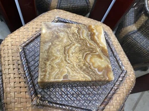 Vintage Mid Century Natural Earth Elements 4.5” Gemstone & Quartz Trinket Box - Picture 1 of 8