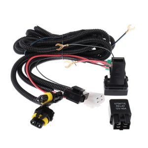 H11 Fog Light Wiring Harness Sockets Wire LED indicators Switch 12V 40A Relay - Picture 1 of 12